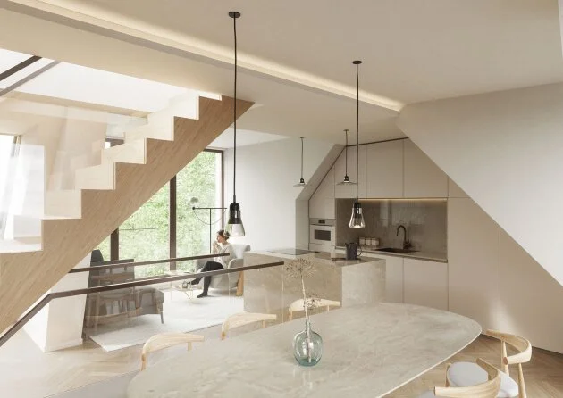 3 Zimmer, zwei Bäder, Dachterrasse – Maisonette mit ca. 121,89 m² im Neubau