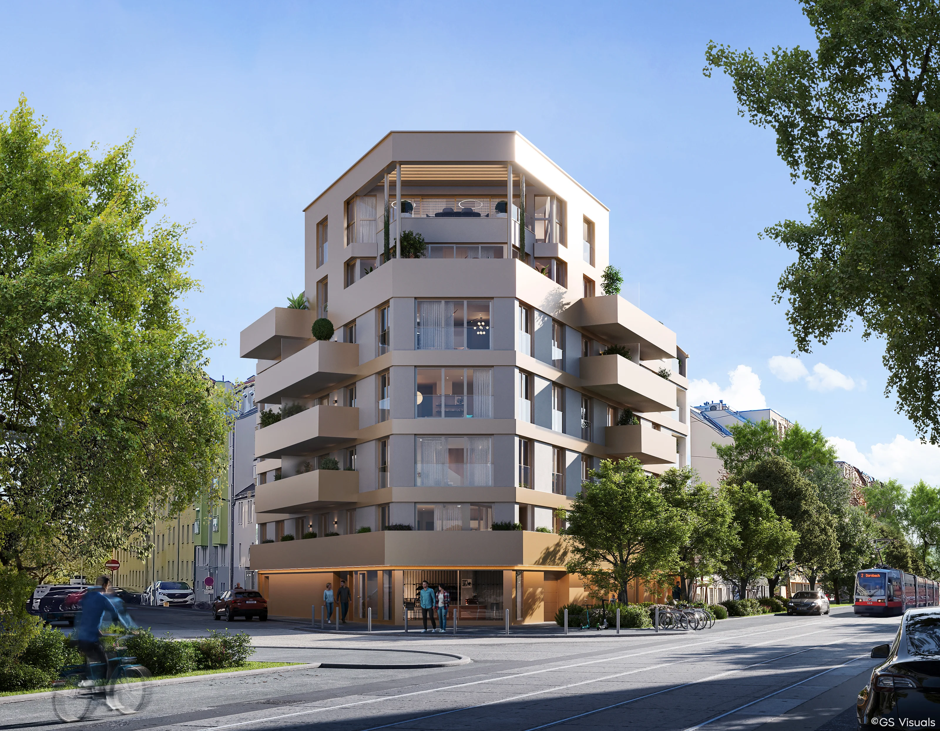 Draußen auf drei Arten: Exklusive 3-Zimmer-Dachgeschosswohnung mit Loggia, Balkon & Terrasse || Sandleitengasse 68
